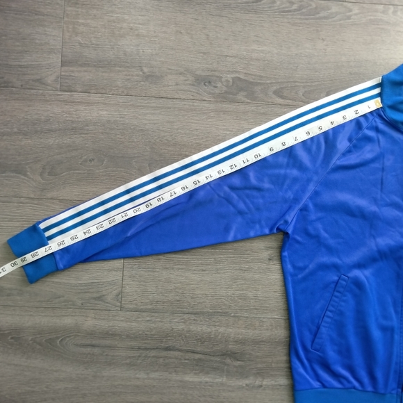 VTG 80s Adidas ATP Keyrolan Blue 3 Stripes Track Jacket Zip Up Trefoil USA Sz M - Picture 11 of 14